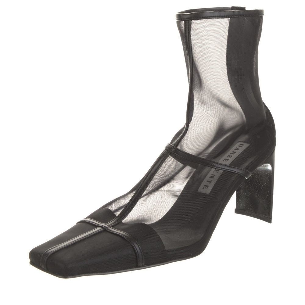 Danse Lente Black Leather & Mesh Ankle Boots — image 2 of 6